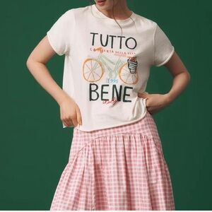 Anthropologie Graphic Tee with Text Design